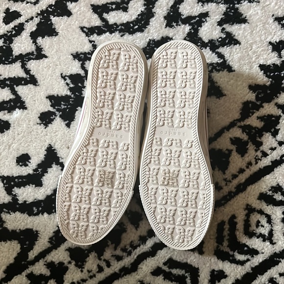 Sandro BLANC Women's Anouk Flame Sole Canvas Sneakers, EU 40, US 8 - Picture 3 of 8